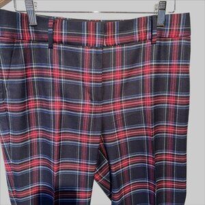 TALBOTS Ladies Tartan Plaid Pants Size 8 Hampshire Wool Blend Ankle‎ Trousers